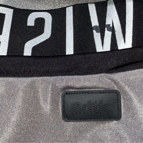 BDTK Train For Pleasure Size XS Gray Silver Drawstring Logo Waistband Leggings - Picture 5 of 7